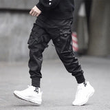 Wiaofellas  -  Ribbons Harem Joggers Men Cargo Pants Streetwear Hip Hop Casual Pockets Track Pants Male Harajuku Fashion Trousers