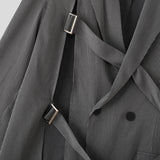 WIAOFELLAS  -  Men Irregular Blazer Striped Lapel Long Sleeve Casual Suit Men Streetwear Hollow Out Fashion Male Thin Coats Blazer