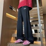 WIAOFELLAS  -  Spring Men's Peated Design Gradient Print Pantalones Hip Hop Fashion Straight Trousers Y2K Vintage Streetwear Gym Sweatpants