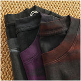 WIAOFELLAS  -  Loose off rotator sleeve American short sleeve T-shirt male personality print heavy industry old washed cotton half sleeve T