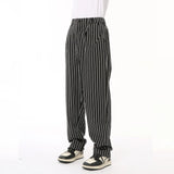 Wiaofellas  -  Men's Wear Spring Autumn Korean Style Contrast Color Vertical Striped Casual Long Pants Trendy Streetwear Pocket Pants