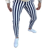 Wiaofellas  -  New Men's Pencil Pants Fashion Classic Casual Striped Print Trousers Male Streetwear Business Sport Slim Pants Men Clothing
