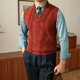 WIAOFELLAS  -  Men's Casual Sweater Vest Warm and Comfortable Vest in Autumn and Winter Solid Color Sweater Vest Casual Fashion Warm Top