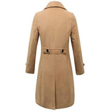 WIAOFELLAS  -  Autumn Winter Men's Woolen Coats Business Casual Fashion Double Breasted Long Woolen Trench Male England Style Wool Blends Coat