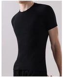 Wiaofellas  -  Men's Fitness Short Sleeve T-Shirt Summer Running Quick Dry Breathable Knit Tee Men Sports Skinny T-shirt Outdoor
