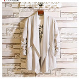 WIAOFELLAS  -  Men Fashion Long Vest Sleeveless Jacket Cardigan Male Nightclub Singer Stage Costume Korean Casual Gilet Cloak Colete Masculino