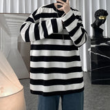 Wiaofellas  - Spring Mens Stripe Tops Tees Harajuku Long Sleeve T Shirts Casual High Quality Unisex Tshirt