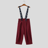 Wiaofellas  -  Men's Jumpsuits Print Patchwork Sleeveless Straps Romper For Man Streetwear Loose Fashion Casual Male Suspender Overalls