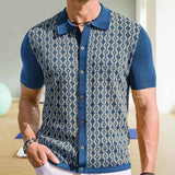WIAOFELLAS  -  Casual Breathable Ice Silk Knit Shirt For Mens Spring Summer Luxury Graphic Knitting Shirts Men Vintage Button Lapel Slim Shirts