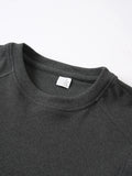 WIAOFELLAS  -  New Casual Mens Short Sleeve T Shirts Flannel Solid Color Elastic Slim Fit T-shirt Men Spring Summer Fashionable Pullovers