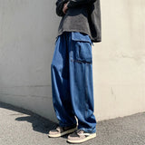 WIAOFELLAS  -  Men Jeans Wide Leg Denim pants Loose Straight Baggy Men's Jeans hip hop Streetwear Skateboard Neutral denim Trousers Cargo jeans