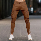 WIAOFELLAS  -  Streetwear Fashion Slim Fit Pants Mens 2025 Spring Fall New Casual Multi-pockets Patchwork Cargo Pants Vintage Men Pencil Pants