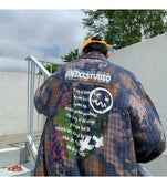 WIAOFELLAS  -  Gradient Color Long Sleeved Shirt for Men New Hong Kong Style Loose Fitting Shirt American Trend Jacket British Yuppie Men's