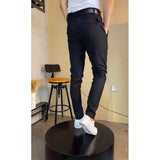 WIAOFELLAS  -  New Solid High Quality Trousers Men's Casual Pants Soft Tight Stretch Business Trousers Social Workers Men's Suit Pants A73
