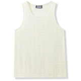 WIAOFELLAS  -  Men Tank Tops Solid Pattern Patchwork Mesh Hollow Out Solid O-Neck Sleeveless Summer Male Vests Streetwea Fashion Men Clothing