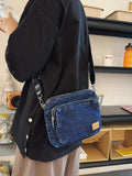 WIAOFELLAS  -  Canvas cash register shoulder messenger bag multi-layer cloth bag unisex wallet