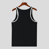 WIAOFELLAS  -  Men Vest Gym Sports Casual Tank Top Slim Fit Body Shaping Training Color Matching Daily Sleeveless Male Tops Men'S Clothing 2025