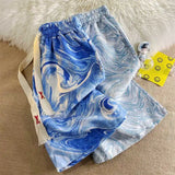 WIAOFELLAS  -  Tie-dye Casual Men Summer Ice Silk Loose Beach Shorts