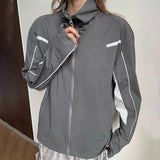 WIAOFELLAS  -  Japanese Style Patchwork Mesh Sun Protection Jacket for Men Summer Short Outdoor Stand Collar Costs Lightweight Cycling Sports