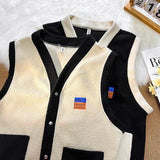 Wiaofellas  -  Oversize Plush Vest Men Patchwork Warm Waistcoat Sleeveless Jacket Coat Autumn Winter Vintage Loose Tank Tops For Fat Man 150KG
