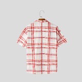 WIAOFELLAS  -  2025 Men Plaid Shirt Lapel Short Sleeve Oversize Casual Men Clothing Streetwear Pockets Korean Fashion Male Shirts S-5XL