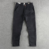 WIAOFELLAS  -  Retro trend woven cotton elastic casual pants men spring and autumn all fit small straight leg pants