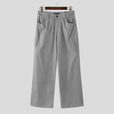 WIAOFELLAS  -  Men Striped Pants Button Joggers Loose Casual Straight Trousers Men Streetwear 2025 Korean Style Fashion Male Long Pants