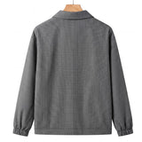 Wiaofellas  -  New Casual Mens Plaid Printing Jackets Autumn Vintage Zip-up Turn-down Collar Jacket Coat Daily Leisure Men Long Sleeve Cardigan