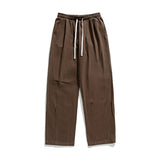 WIAOFELLAS  -  Men Beige Casual Pants Harajuku Baggy Cotton Trousers Straight Pant Men Oversized Pocket Design 2025 New Autumn Pants