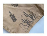 WIAOFELLAS  -  American Retro fiti Design Workwear orts Men's Casual Haome Summer Military een Loose Wide Leg Five-Quarter Pants