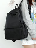 WIAOFELLAS  -  Large-capacity solid color backpack Korean school bag male student backpack