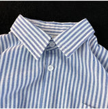 Wiaofellas  -  Long-sleeved Vertical Striped Shirt Men's Handsome Casual Hong Kong Style High Street Shirts