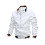 Wiaofellas  -  Men Windbreaker Jacket White Casual Jacket Fashion Men Outdoor Waterproof Sports Coat Spring Summer Bomber Jacket Men Clothing