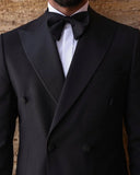 Wiaofellas  -  Black Peak Lapel Formal Wedding Men Suit Groom Tuxedo Prom Slim Fit Blazer Double Breasted High Quality Custom 3 Piece Set