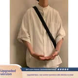 Wiaofellas  -  New Chinese Style Cotton Linen Short Sleeve Shirt Men Casual Summer Vintage Loose Fit Breathable Comfortable Skin-Friendly
