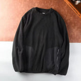 WIAOFELLAS  -  Autumn Winter Men's Polar Fleece Outdoor Warm Breathable Tactical Zipper Round Neck Long Sleeve Casual Splicing Color Sweatshirt