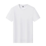 WIAOFELLAS  -  Men's Short Sleeve T Shirt Cool Solona Solid Color Ice Silk White T Summer Basic Heavy 230g