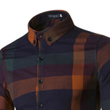 WIAOFELLAS  -  Spring and Autumn Youth Men's Korean Version Slim Fit Long Sleeve Casual Plaid Shirt