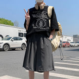 Wiaofellas  -  Summer New Men Ice Silk Thin Casual Shorts Loose Wide Leg Five point Seven-point Comfortable Trendy Male Outdoor Trousers
