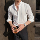WIAOFELLAS  -  High-quality Men's Striped Shirts Business Casual Button Down Long Sleeve Men Dress Shirt Wedding Party Formal Mens Clothing 5XL