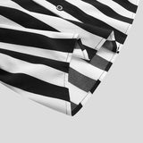 WIAOFELLAS  -  Man Stylish Button Blouse Summer Casual Tops Fashion Striped Men Shirts Short Sleeve Stand Collar Shirt