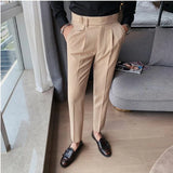 WIAOFELLAS  -  Autumn Men Dress Pants Office Social Business Suit Pants Fashion Casual Slim Fit Wedding Party Groom Trousers Men Clothing