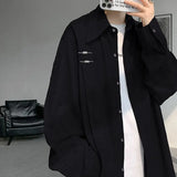 Wiaofellas  -  Spring New Simple Solid Color Design and Temperament Men's Shirt Fashionable Casual Shirt