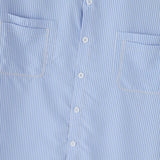 Wiaofellas  -  Men Striped Shirt Lapel Short Sleeve Button Casual Men Clothes Streetwear Summer Loose Fashion Tops For Man Shirts