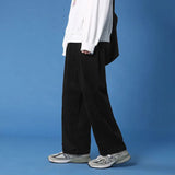 Wiaofellas  -  Winter Thick Corduroy Pants Men Warm Vintage Casual Pants Men Japanese Streetwear Loose Wide Leg Pants Men Thicken Trousers