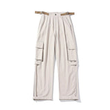 Wiaofellas leg Large widePocket Cargo Pants Men Khaki Cargo Trousers Neutral Vintage Loose Casual Autumn Japanese Streetwear Hip Hop