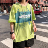 Wiaofellas  -  Summer Men T Shirts Y2K Mens Harajuku Hip Hop Letter Graphic Print Oversized TShirt Punk Rock Crew Neck Cotton Short Sleeve Tops