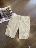 Wiaofellas  -  Casual Business Fashion Short Washed Cotton Men's Summer Shorts Straight Leg mid Waist Youthful Energy Style Trendy Fit