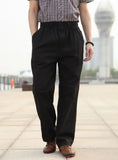 WIAOFELLAS  -  Spring Summer Thin Pants Plus Size 6XL Men's Loose Casual Trousers Cotton Elastic Waist Wide Leg Baggy Bottoms