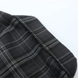 WIAOFELLAS  -  High Street Embroidered Letter Short Sleeve Shirt Hiphop Casual Retro Plaid Lapel Half Sleeve Chicano Top Summer Men's Wear